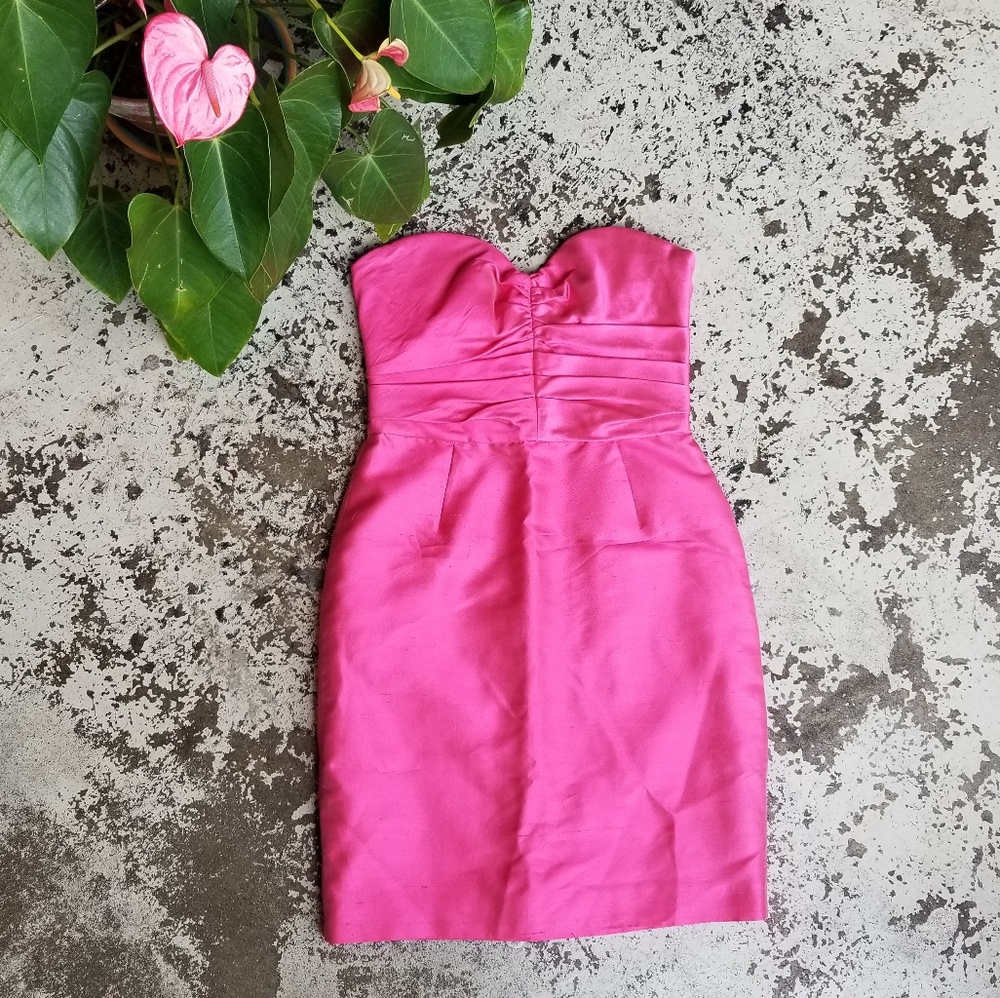 D&G Sweetheart Strapless Pink Silk Dress sz 44